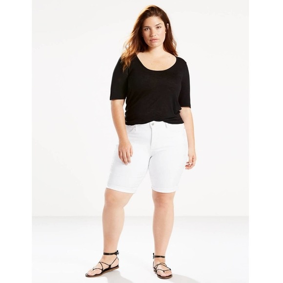 Levi's Shaping Bermuda Shorts with Embroidery 22W - Picture 1 of 8